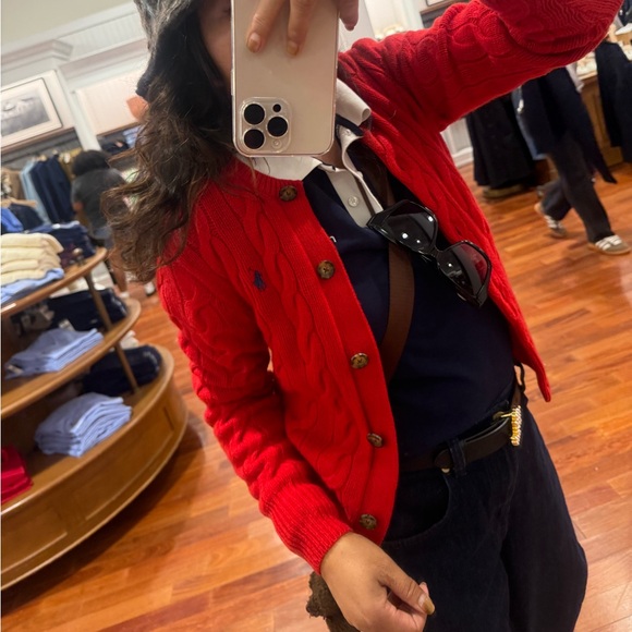 Polo Ralph Lauren Cable-Knit Wool-Cashmere Cardigan - Picture 7 of 9